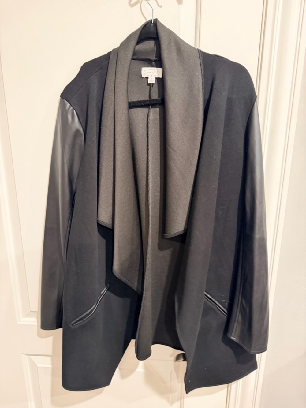 Mud pie Black Draped Open-Front Jacket